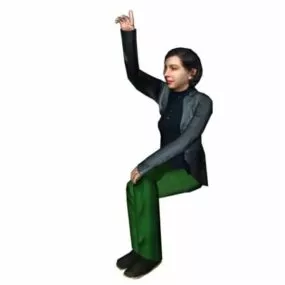 Woman Sitting Cross Legs Character 3d model