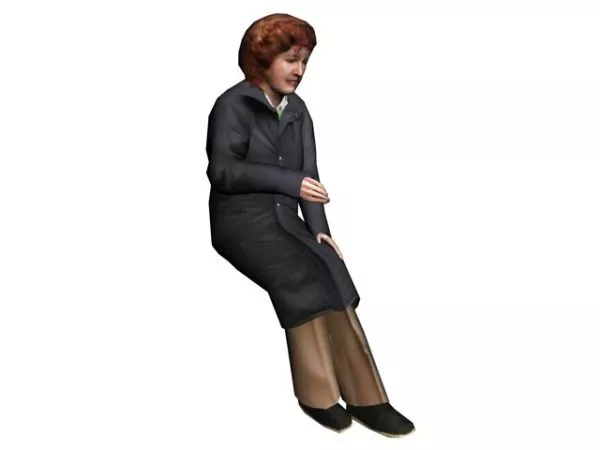 Woman Sitting Dressed In Winter Character 3d model Woman Sitting Dressed In Winter Character 3d model