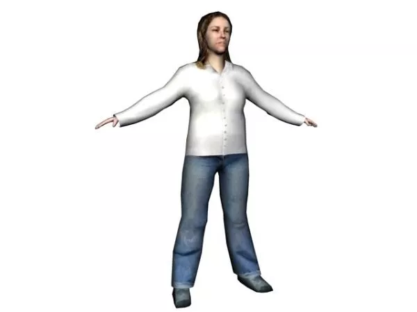 Woman Standing In Coat Character 3d model Woman Standing In Coat Character 3d model