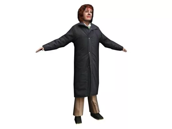 Woman Standing In Winter Coats Character 3d model Woman Standing In Winter Coats Character 3d model