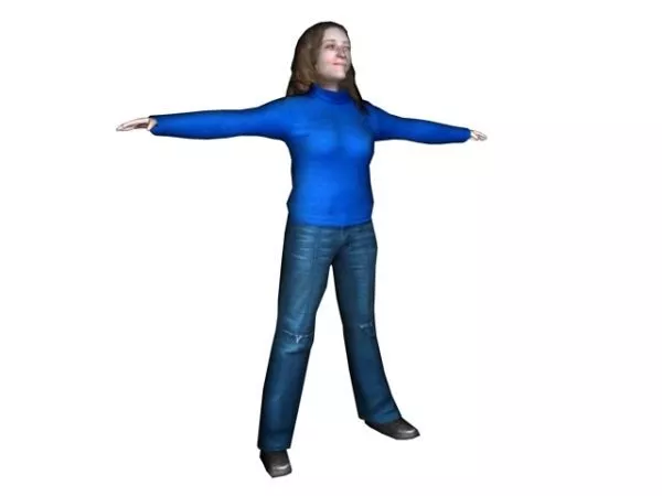 Woman Standing With Smile Character 3d model Woman Standing With Smile Character 3d model