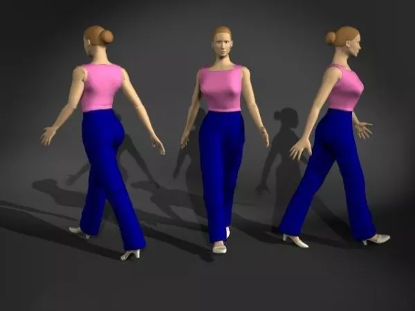 Woman Walking In Office Character 3d model Woman Walking In Office Character 3d model