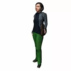 Woman With Bag Character 3d model