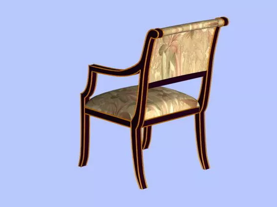 Wood Accent Chair 3d model Wood Accent Chair 3d model