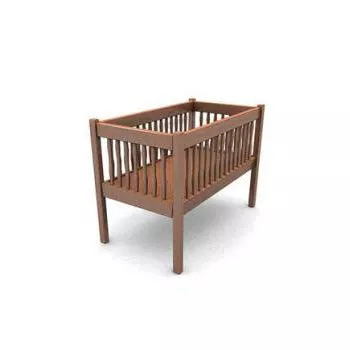Wood Andersen Crib 3d model Wood Andersen Crib 3d model