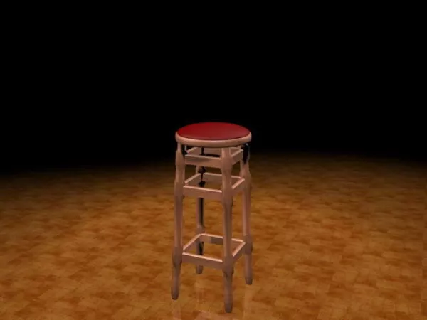 Wood Bar Stool 3d model Wood Bar Stool 3d model