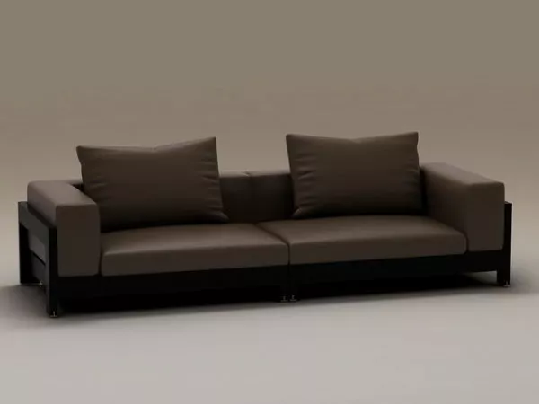 Wood Base Two-seater Cushion Couch 3d model Wood Base Two-seater Cushion Couch 3d model