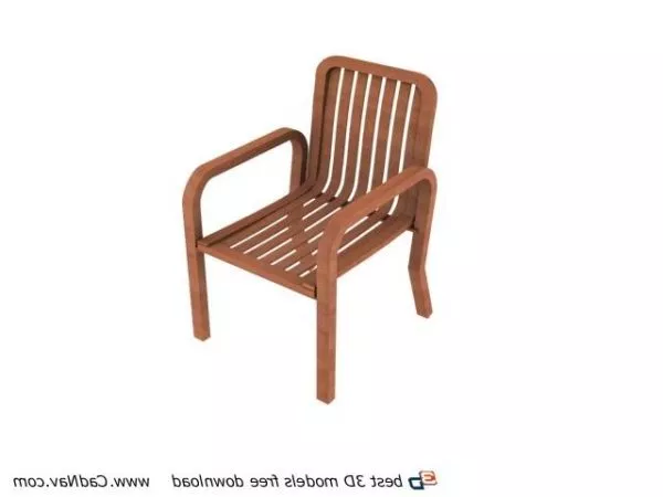 Furniture Wooden Chair With Armrest 3d model Furniture Wooden Chair With Armrest 3d model