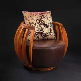 Furniture Wood Classic Leisure Chair 3d model