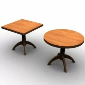 Wood Coffee Table Antique Furniture 3d model