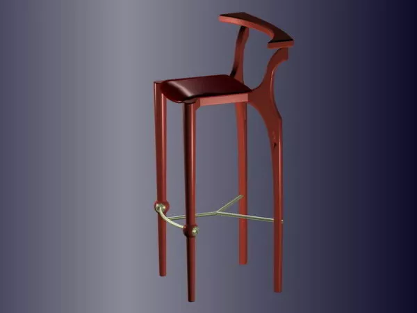Wood Counter Bar Stool 3d model Wood Counter Bar Stool 3d model