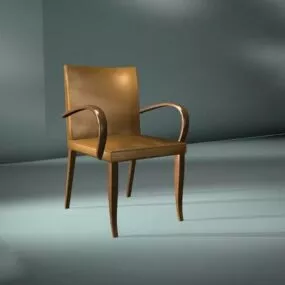 Wood Dining Chair With Arms 3d model
