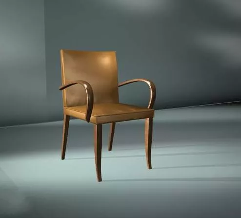 Wood Dining Chair With Arms 3d model Wood Dining Chair With Arms 3d model