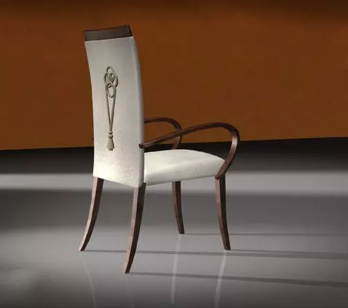 Wood Dining Chair With Covers 3d model Wood Dining Chair With Covers 3d model