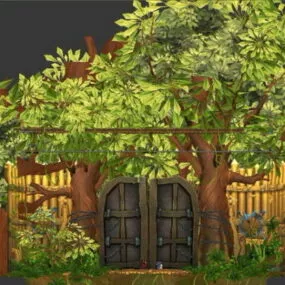 Wood Fairy Door 3d model