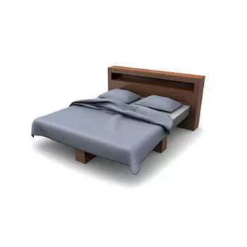 Wood Frame Bed 3d model Wood Frame Bed 3d model