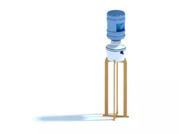Wood Frame Water Dispenser With Bottle 3d model Wood Frame Water Dispenser With Bottle 3d model