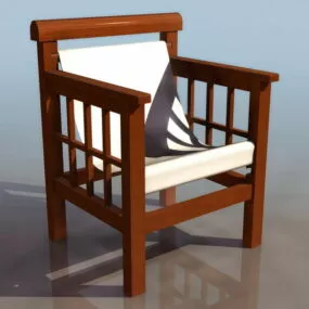 Wooden Leisure Chair 3d model