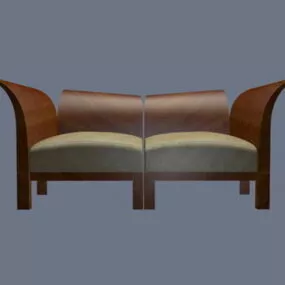 Wood Loveseat 3d model