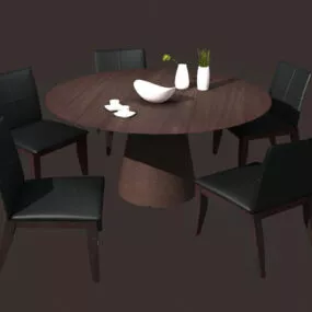 Wooden Outdoor Dining Set Furniture 3d model