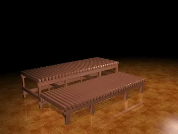 Wood Patio Bench 3d model Wood Patio Bench 3d model