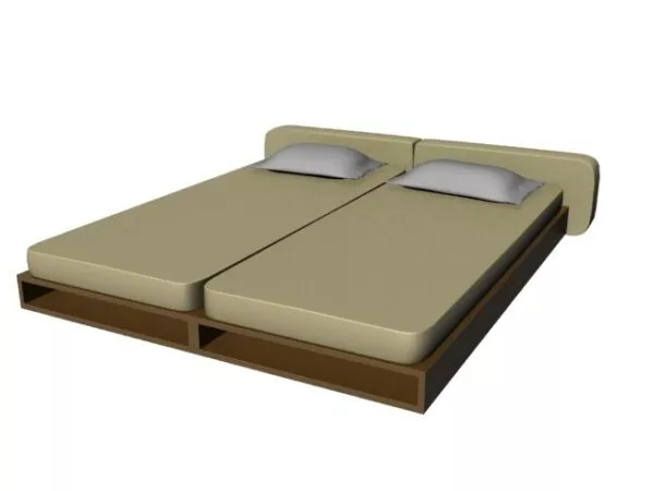 Wood Platform Bed 3d model Wood Platform Bed 3d model
