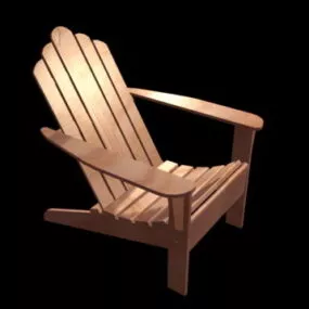 Wood Recliner Chair 3d model