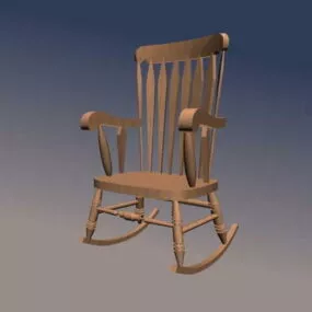 Wood Rocking Chair 3d model