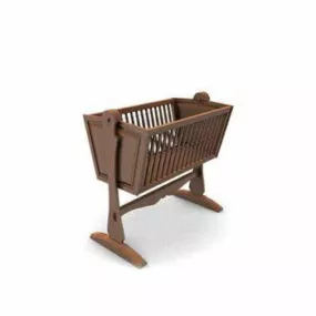 Wood Rocking Cradle 3d model