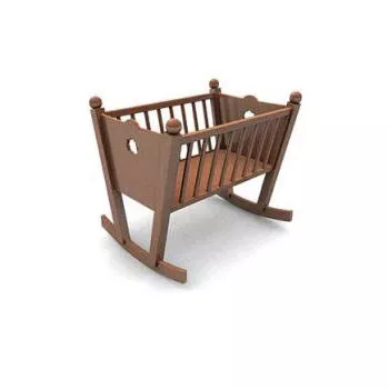 Wood Rocking Crib 3d model Wood Rocking Crib 3d model