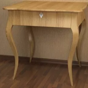 Wood Side Console Table 3d model