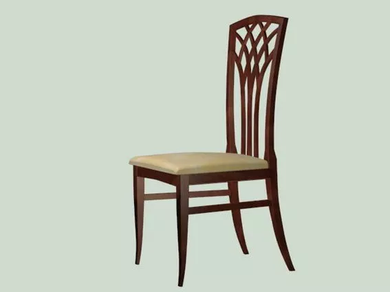 Wood Side Dining Chair 3d model Wood Side Dining Chair 3d model