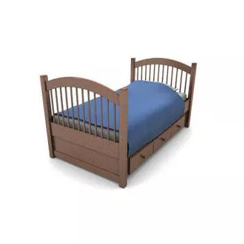Wood Single Storage Bed 3d model Wood Single Storage Bed 3d model