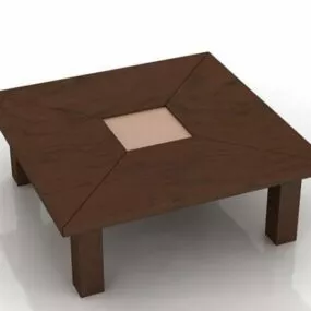 Wood Square Table 3d model