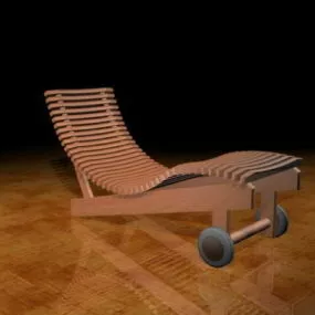 Wood Sun Lounger 3d model