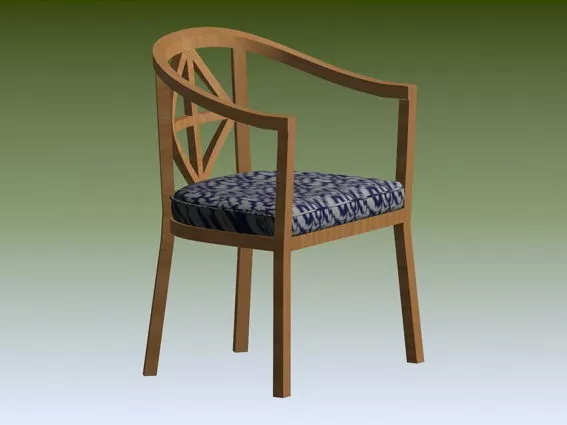 Wood Tub Chair 3d model Wood Tub Chair 3d model