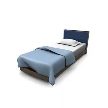 Wood Twin Bed 3d model Wood Twin Bed 3d model