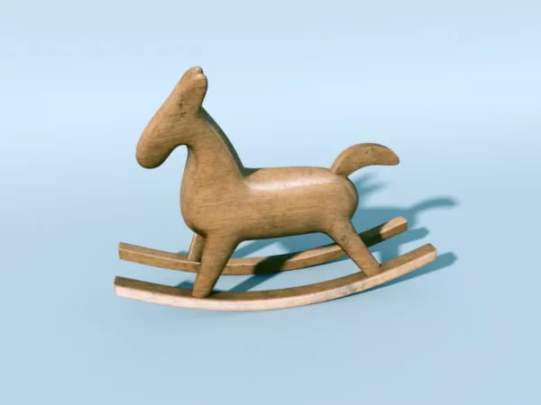 Art Figurine Horse Jade Material 3d model