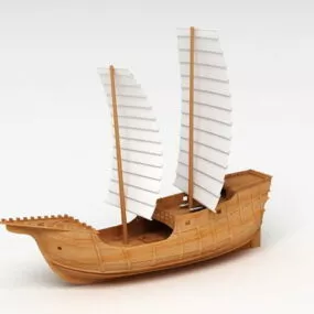 Wooden Sailing Ship 3d model