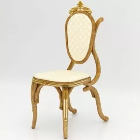 Luxury Wooden Antique Side Chair 3d model