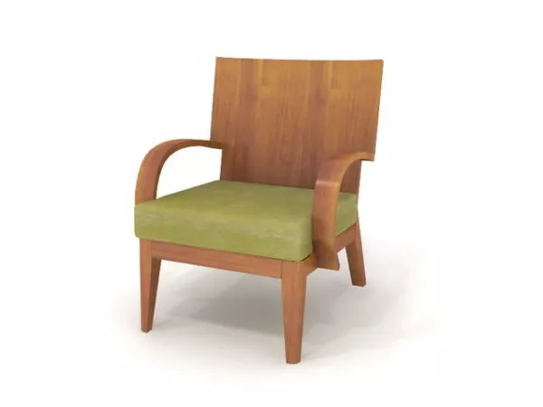 Furniture Wooden Armchair With Cushion 3d model Furniture Wooden Armchair With Cushion 3d model
