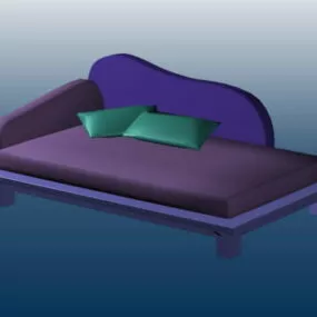 Wooden Day Bed 3d model