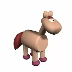 Wooden Donkey Toy 3d model