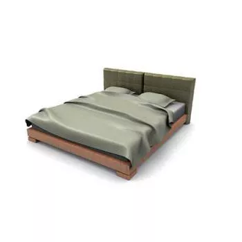 Wooden Double Bed 3d model Wooden Double Bed 3d model