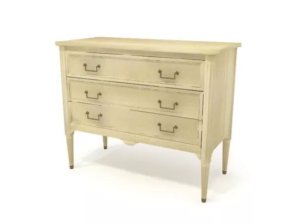 Bedroom Dressing With Antique Mirror Frame 3d model