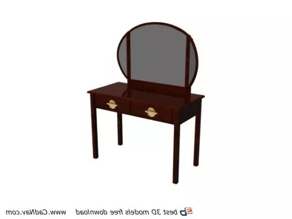 Oval Dressing Table With Oval Mirror 3d model