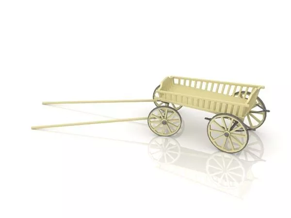 Old Medieval Cart 3d model
