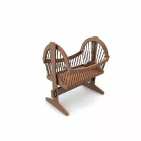 Wooden Rocking Crib 3d model