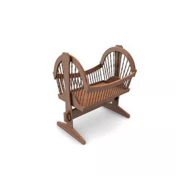 Wooden Rocking Crib 3d model Wooden Rocking Crib 3d model