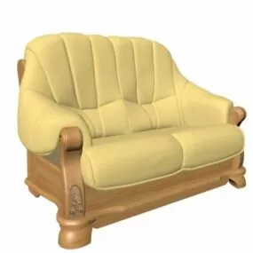 Wooden Sofa Settee Furniture 3d model